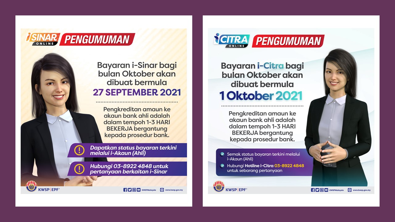 EPF I-SINAR AND I-CITRA OCTOBER PAYMENT